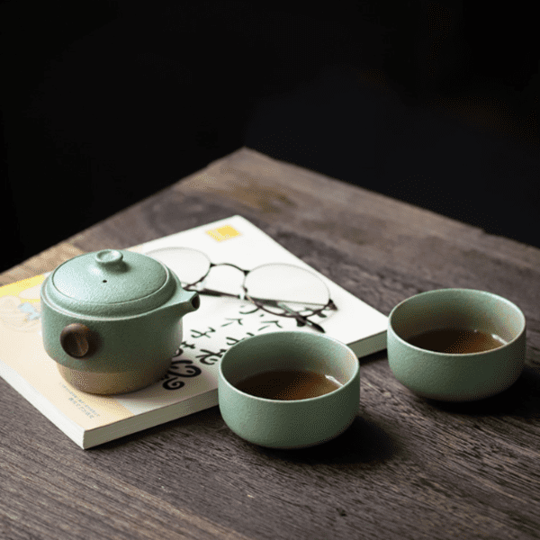 品藏｜尚岩粗陶默然茶藝便攜式旅行茶具組(一壺兩杯) - SilksLife 晶好 